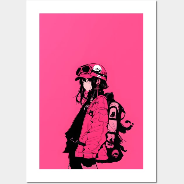 Manga Pink Anime Girl in Shonen Japanese Aesthetic Manga Girl